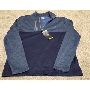 Callaway Pullover sweatshirt mens sz M, 1/4 zipper, blue, new with tags